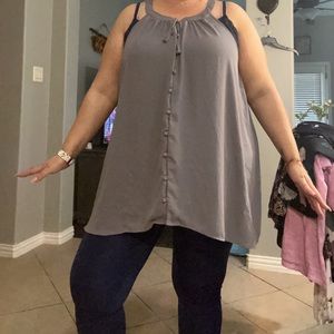 Grey flowing torrid tank in size 5X
